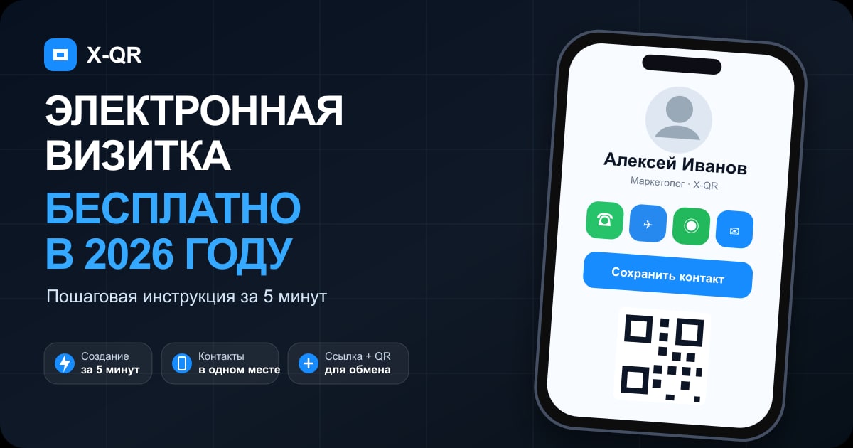 Как сделать электронную визитку бесплатно в 2026 году: пошаговая инструкция
